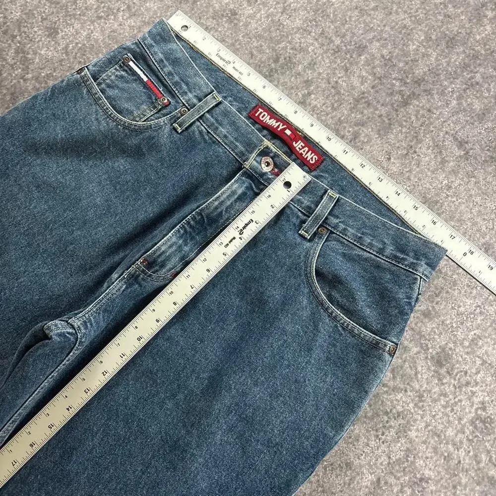 Vintage Tommy Hilfiger Tommy Jeans Men’s 34 Baggy Blue Denim Y2K Flag Logo
